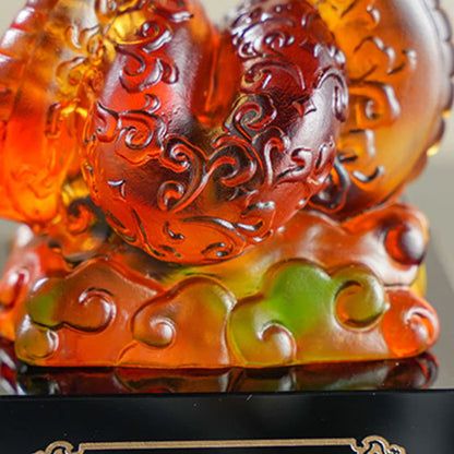 Mythstone Year Of The Snake Auspicious Clouds Joy And Auspiciousness Liuli Art Piece Home Decoration