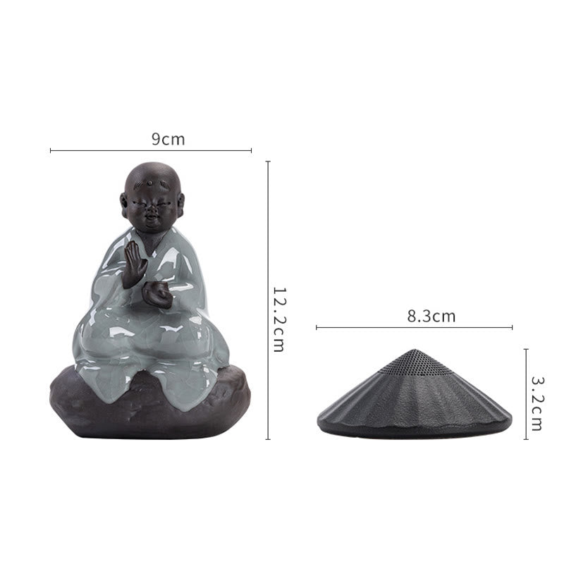 Mythstone Little Zen Monk Hat Strainer Ceramic Tea Accessories Figurine Home Decoration