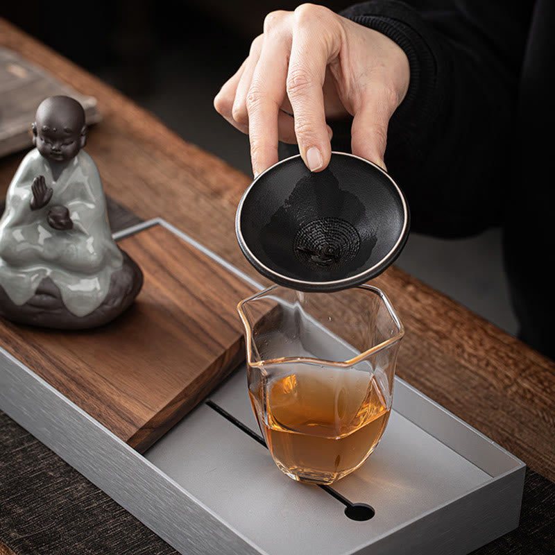 Mythstone Little Zen Monk Hat Strainer Ceramic Tea Accessories Figurine Home Decoration