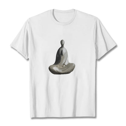 Mythstone Gray Formless Buddha Pattern Cotton Tee T-shirt