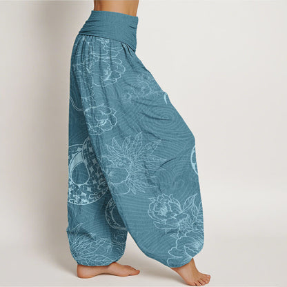 Mythstone Snake Lotus Women's Elastic Waist Harem Pants