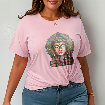 Mythstone EVERYTHING WILL BE FINE Buddha Pattern Cotton Tee T-shirt