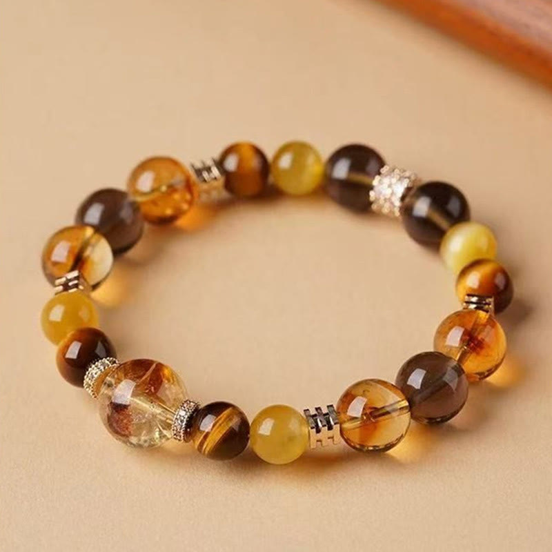 Mythstone Citrine Topaz Tiger Eye Happiness Bracelet