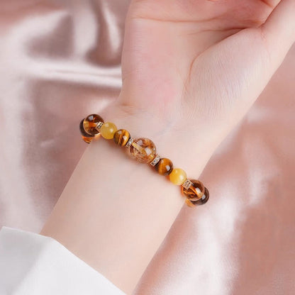 Mythstone Citrine Topaz Tiger Eye Happiness Bracelet