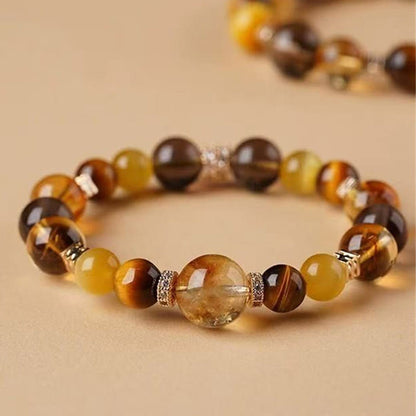 Mythstone Citrine Topaz Tiger Eye Happiness Bracelet