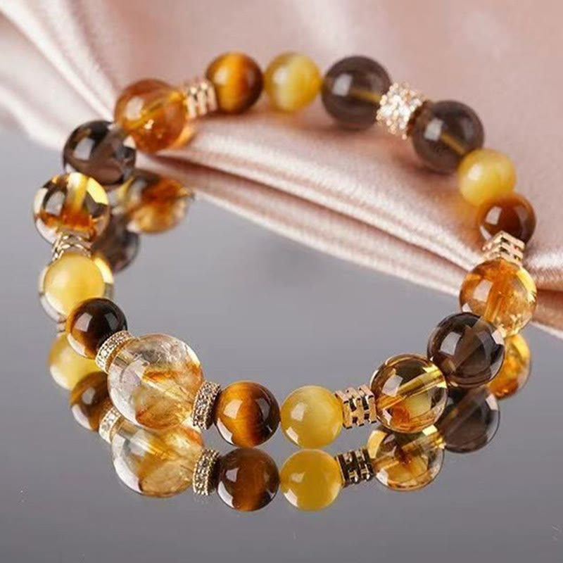 Mythstone Citrine Topaz Tiger Eye Happiness Bracelet