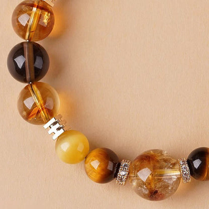 Mythstone Citrine Topaz Tiger Eye Happiness Bracelet