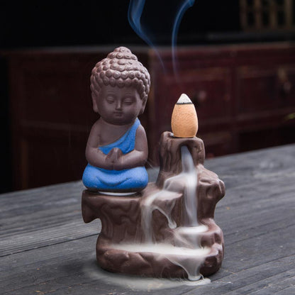 Mythstones  Backflow Smoke Fountain Ceramic Blessing Incense Burner Decoration