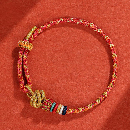 Mythstone Handmade Dunhuang Colorful Rope Protection Braid String Bracelet