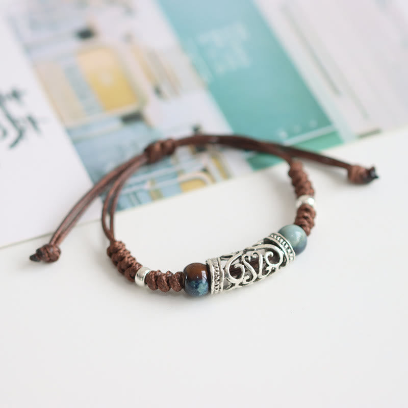 Mythstone Tibet Ceramic Bead Wealth String Bracelet