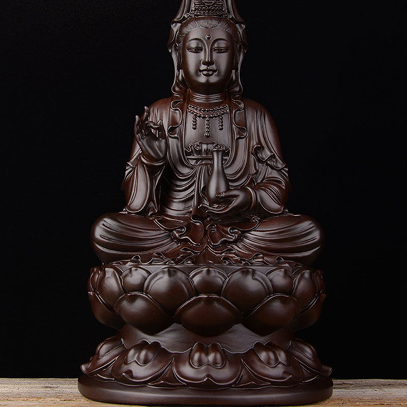 Mythstone Avalokitesvara Ebony Lotus Harmony Blessing Home Decoration