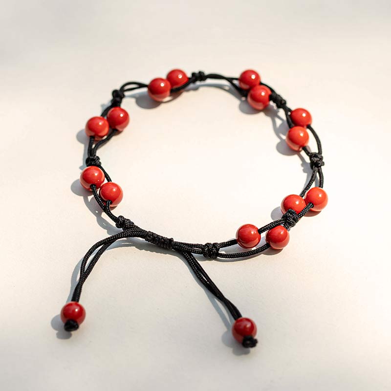 MythStone Red Agate Moss Agate Cinnabar Calm Bracelet