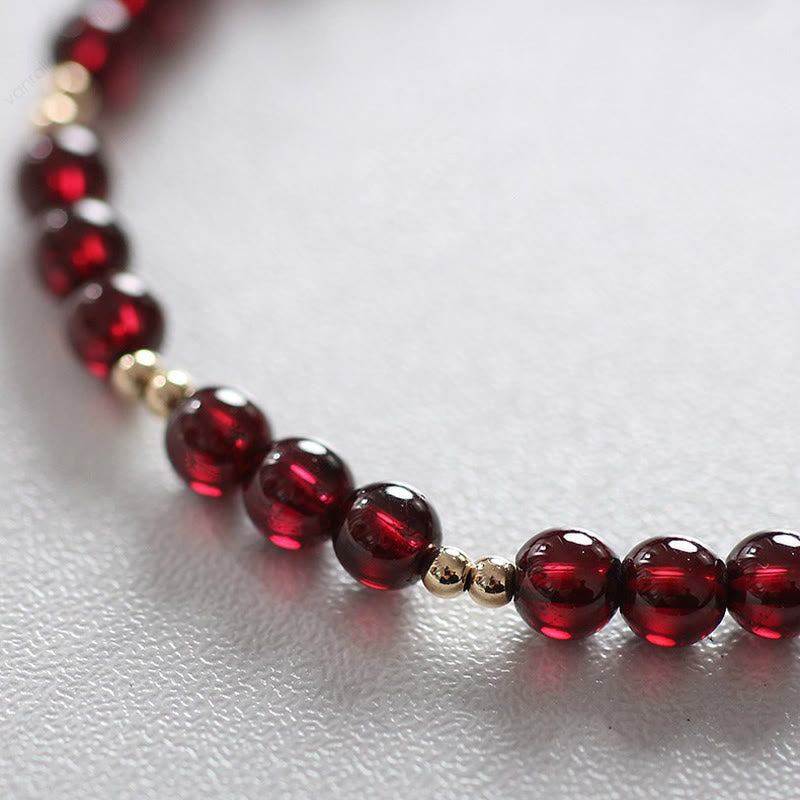 Mythstone 14K Gold Natural Garnet Calm Bracelet