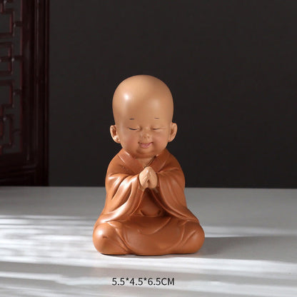 Mythstone Small Mini Meditation Praying Monk Serenity Resin Home Decoration