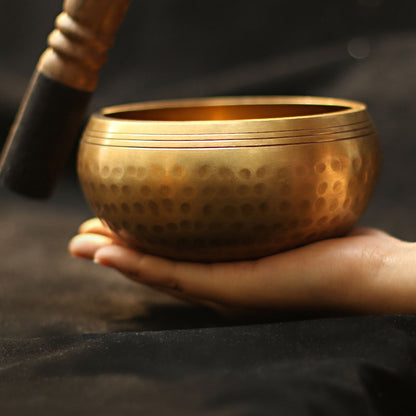 Mythstone Tibetan Sound Bowl Handcrafted for Relaxation and Mindfulness Meditation Singing Bowl Set