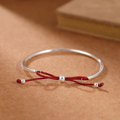 Mythstones  925 Sterling Silver Red String Healing Knot Bracelet