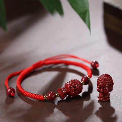 Mythstone Chinese Zodiac Natal Buddha Cinnabar Amulet Blessing String Bracelet