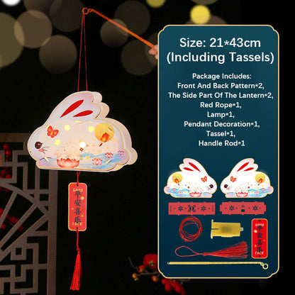 Mythstone DIY Good Luck Cute Rabbit Paper Lantern Lamp Mid-Autumn Festival Lantern Decoration