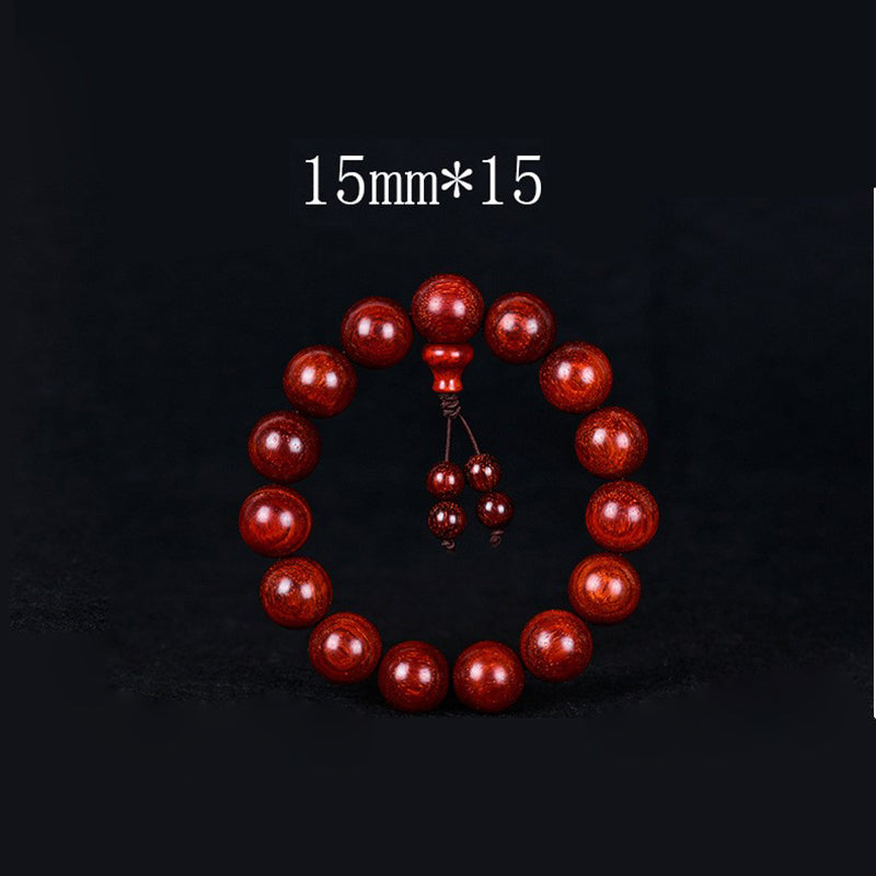 Pulsera de equilibrio de sándalo rojo con hojas pequeñas tibetanas de MythStone 