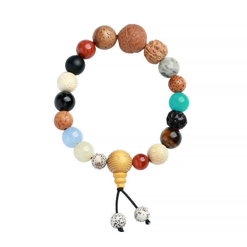 MythStone Bodhi Seed Agate Wisdom Harmony Wrist Mala Bracelet