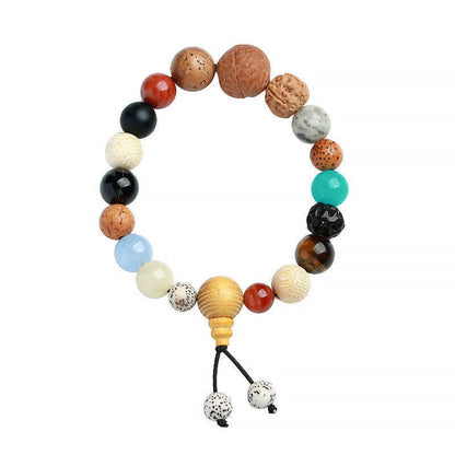 MythStone Bodhi Seed Agate Wisdom Harmony Wrist Mala Bracelet