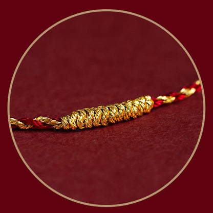 Mythstone 14K Gold Plated Handmade Red Gold Rope King Kong Knot Braided Luck Bracelet