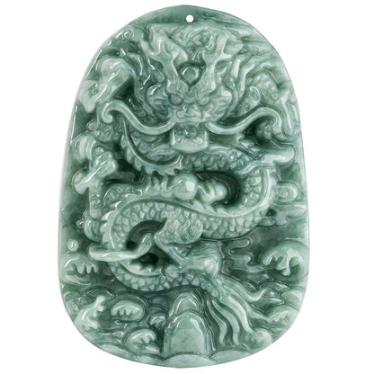 Mythstone Chinese Zodiac Dragon Jade Prosperity Necklace Bead String Pendant