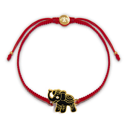 Tibetan Handmade Wise Future Elephant Red String Bracelet