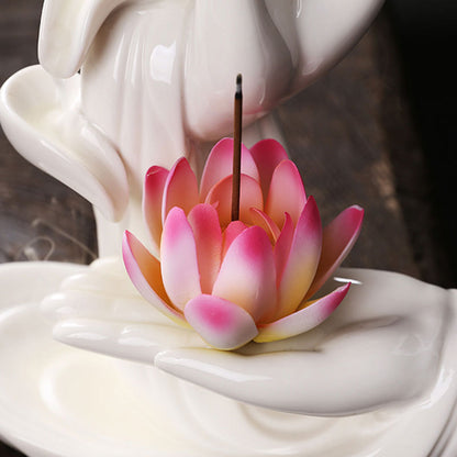 Mythstone Tibetan Lotus Blessing Incense Burner Decoration