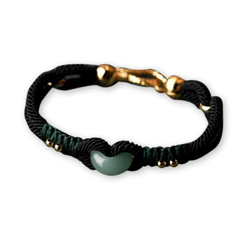 MythStone Tibetan Jade Lucky Black Rope Couple Bracelet