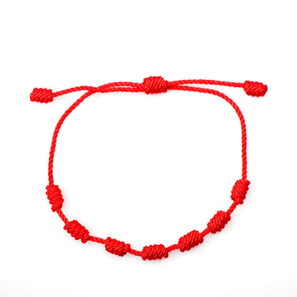 Mythstone 4Pcs Evil Eye Seven Knot Red String Protection Bracelet