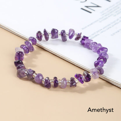 Mythstone Natural Irregular Shape Stone Crystal Meditation Balance Bracelet