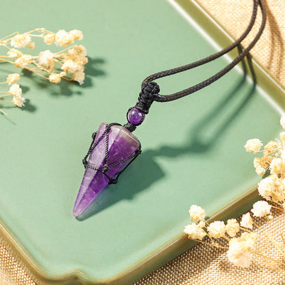 Mythstone Natural Stone Pointed Pendant Necklace