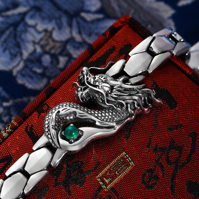 Mythstone Vintage Dragon Pattern Engraved Success Bracelet