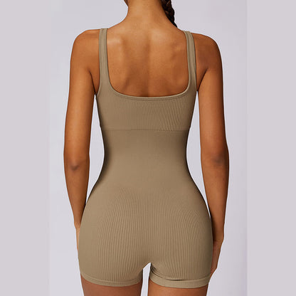 Mythstone Solid Seamless Jumpsuit Romper Sports Fitness Yoga Women Bodysuit