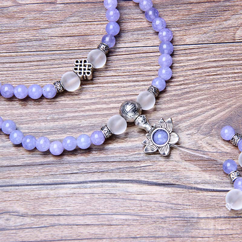 Mythstone Purple Jasper Bead Strength Bracelet Mala