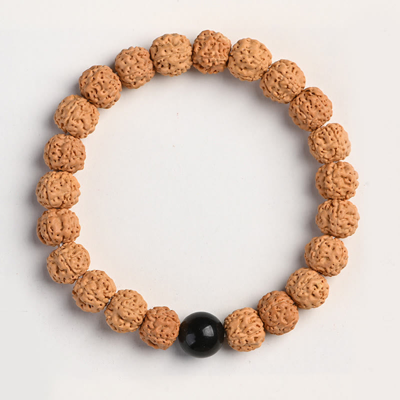 Pulsera de la riqueza y la buena suerte con la semilla de Bodhi de Rudraksha del Tíbet Mythstone