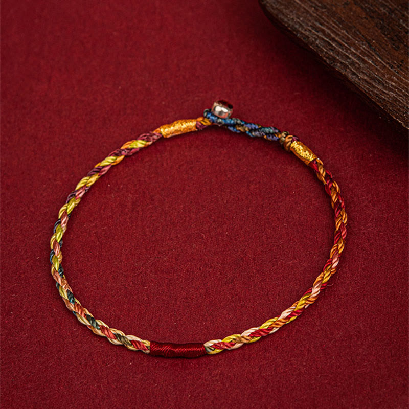 Mythstone Handmade Five Color Thread Luck Couple Child Adult Bracelet