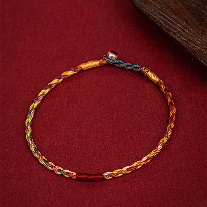 Mythstone Handmade Five Color Thread Luck Couple Child Adult Bracelet