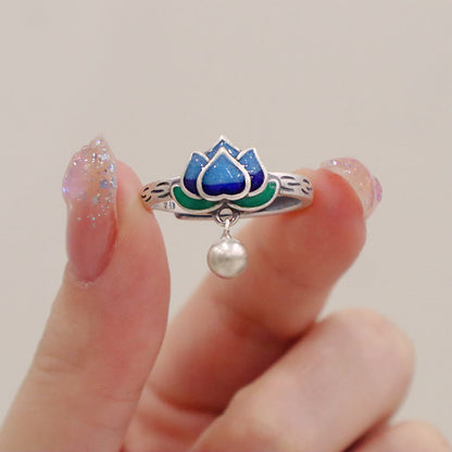 Mythstone Lotus Flower Pattern Enlightenment Ring