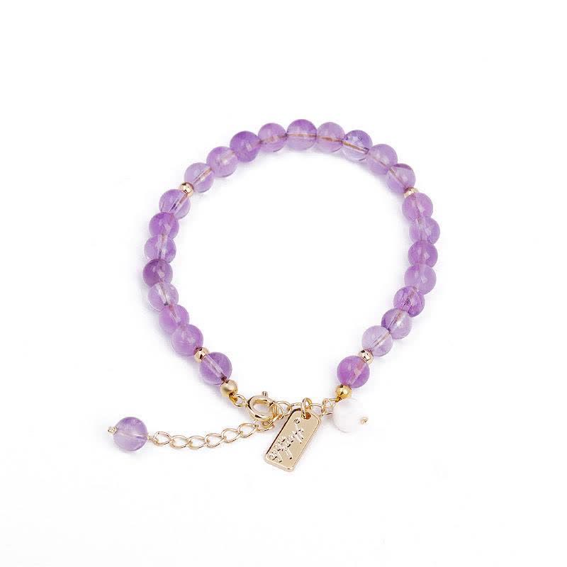 Mythstone Natural Amethyst Crystal Relieves Stress Bracelet