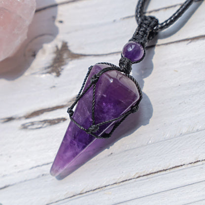 Mythstone Natural Stone Pointed Pendant Necklace