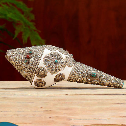 Mythstone Tibetan Natural Shankha Conch Shell Seashell Wealth Lucky Home Decoration