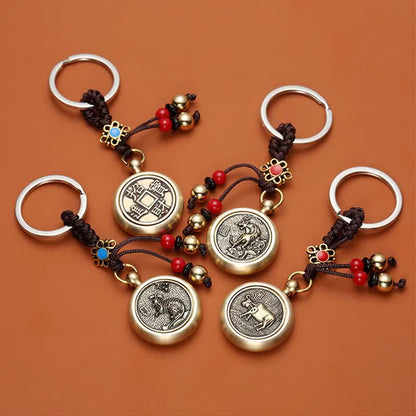 Mythstone 12 Chinese Zodiac Blessing Wealth Fortune Keychain