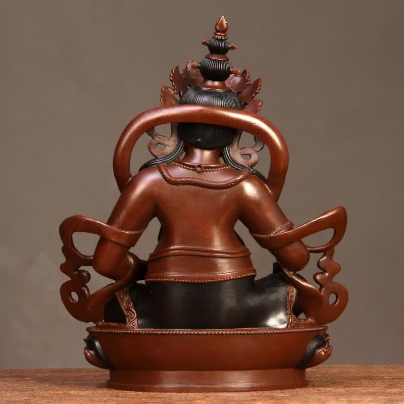 Mythstone Yellow Jambhala Bodhisattva Figurine Compassion Copper Statue Home Office Decoration