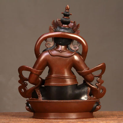 Mythstone Yellow Jambhala Bodhisattva Figurine Compassion Copper Statue Home Office Decoration