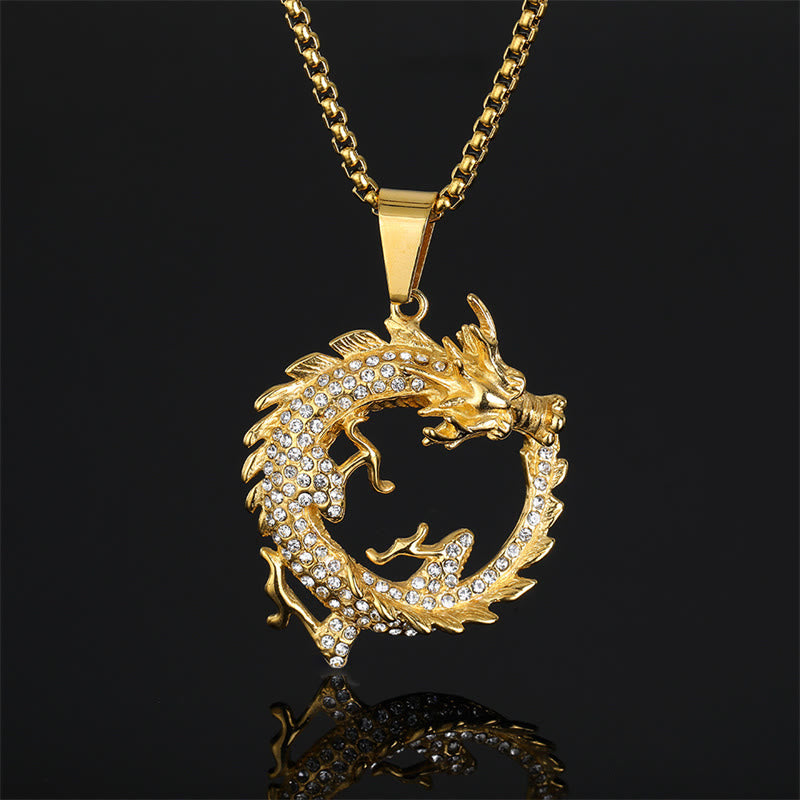 Mythstone Chinese Zodiac Dragon Pattern Success Necklace Pendant