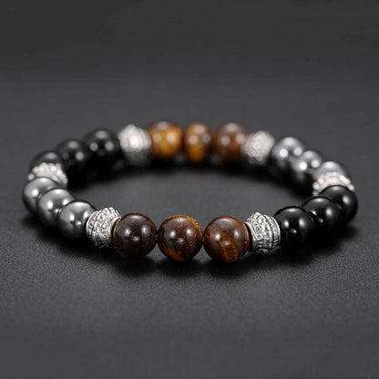 Mythstone Tiger Eye and Hematite Good Luck and Healing Bracelet