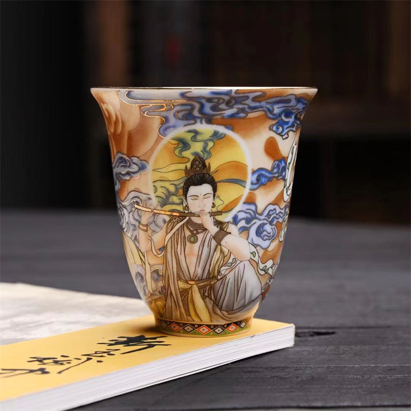 Mythstone Dunhuang Color Flying Apsaras Teacup Kung Fu Tea Cup