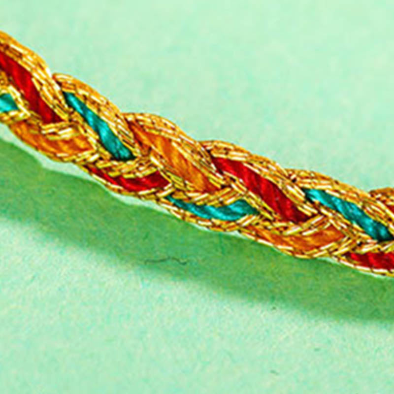 Mythstone Handmade Multicolored Dragon Scale Pattern Braid String Bracelet